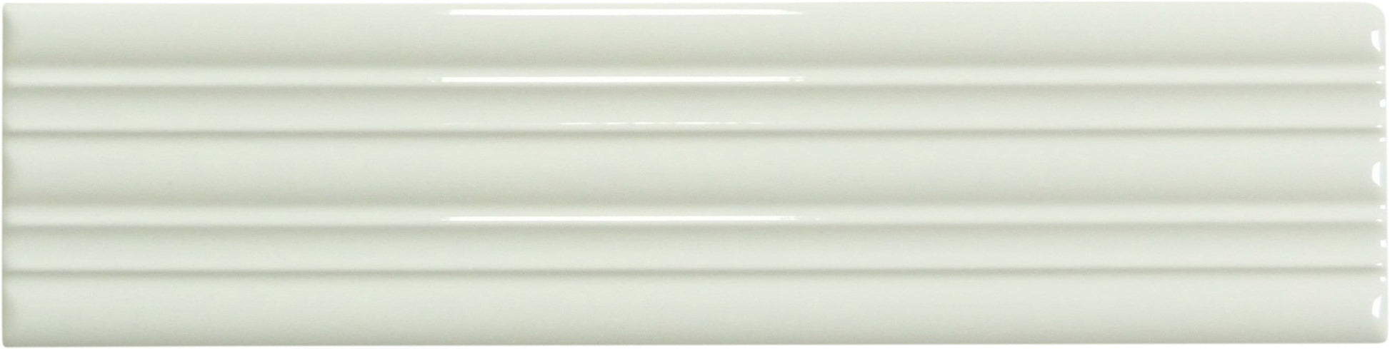 In Collection Lines White Decorative Mix 3" x 12" Glossy Ceramic Subway Tile Euro Glass