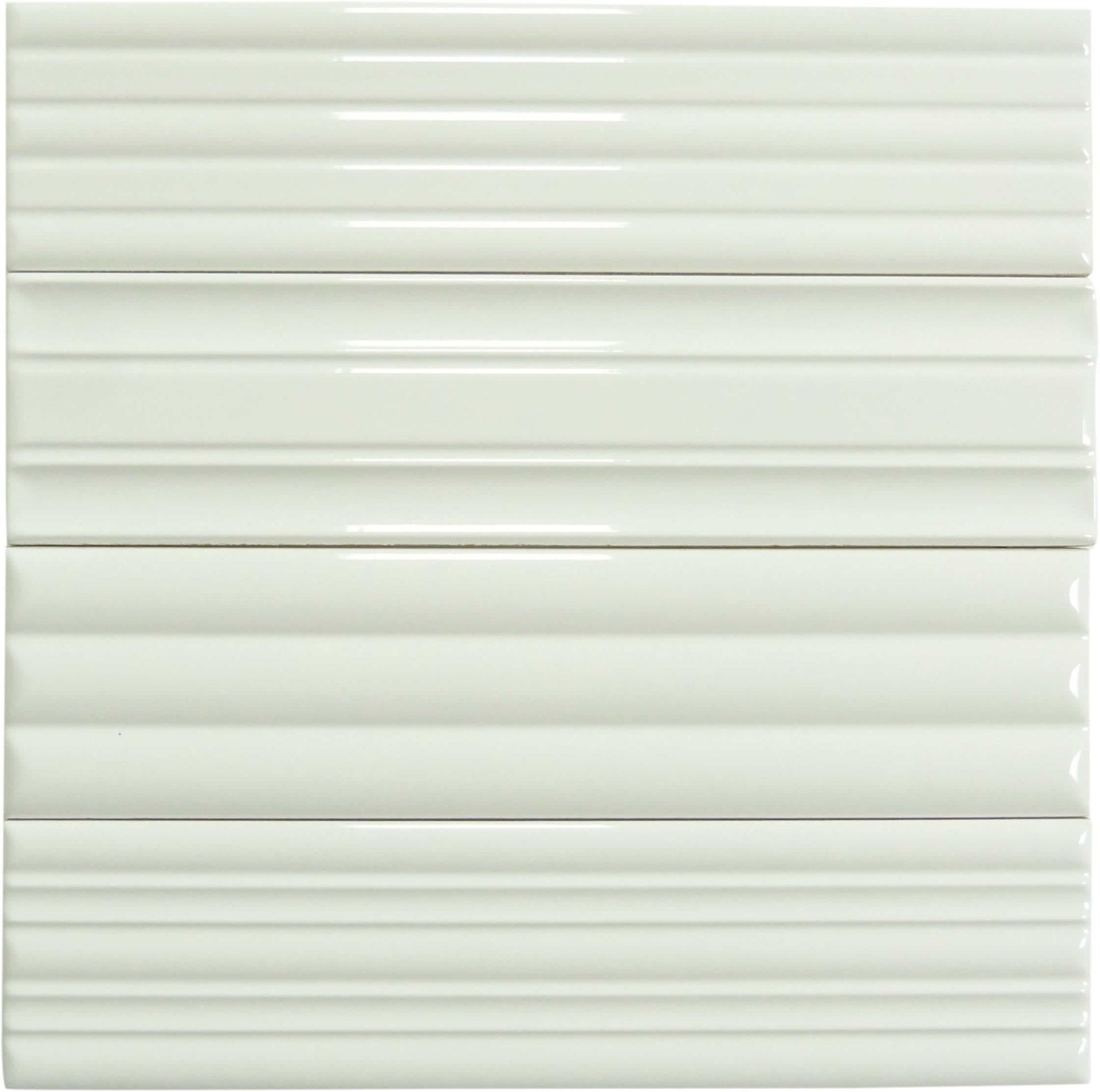 In Collection Lines White Decorative Mix 3" x 12" Glossy Ceramic Subway Tile Euro Glass