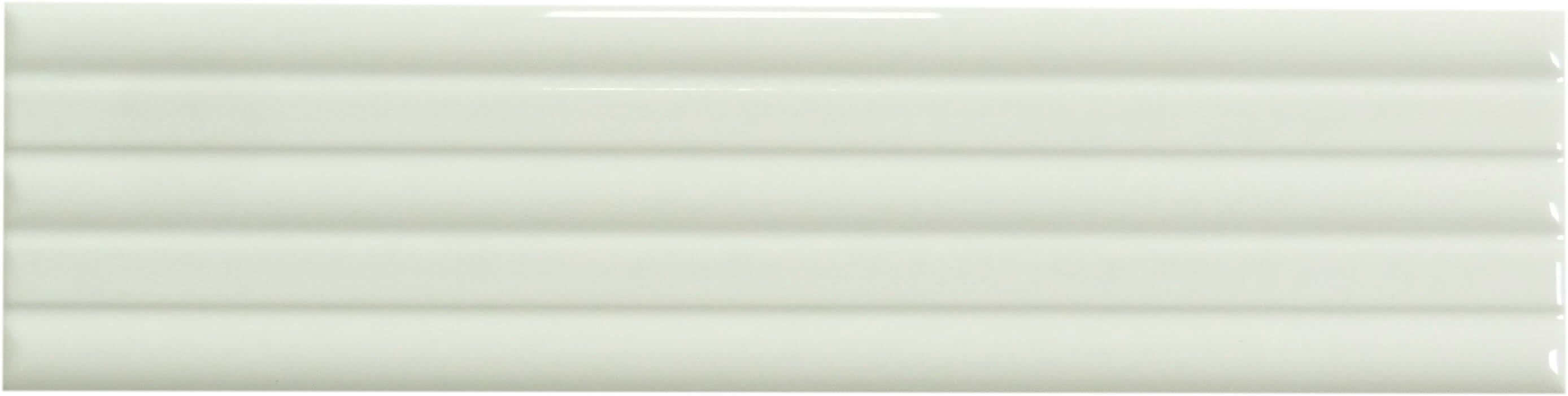 In Collection Lines White Decorative Mix 3" x 12" Glossy Ceramic Subway Tile Euro Glass