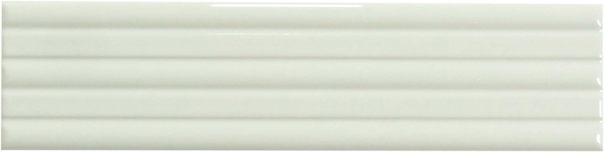 In Collection Lines White Decorative Mix 3" x 12" Glossy Ceramic Subway Tile Euro Glass