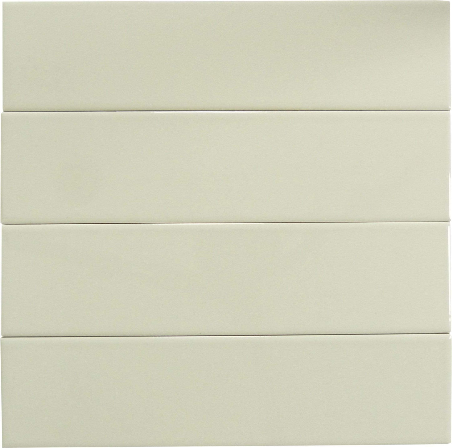 In Collection Plain Cream 3" x 12" Glossy Ceramic Subway Tile Euro Glass