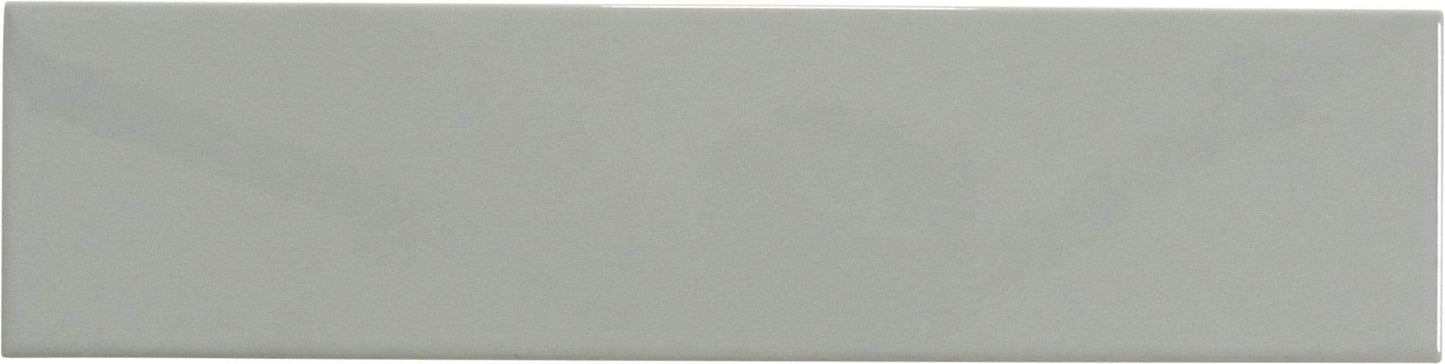 In Collection Plain Grey 3" x 12" Glossy Ceramic Subway Tile Euro Glass