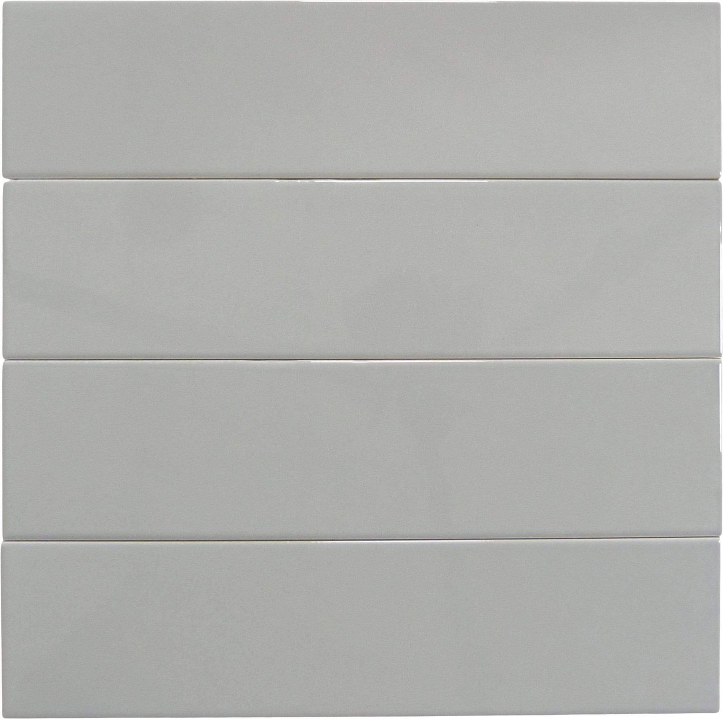 In Collection Plain Grey 3" x 12" Glossy Ceramic Subway Tile Euro Glass