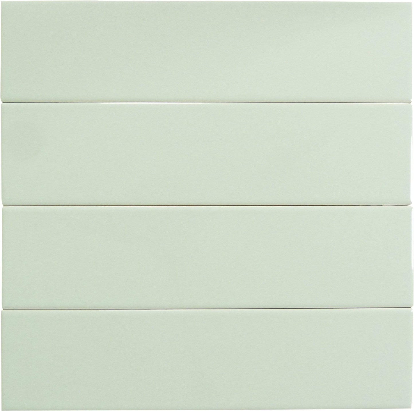 In Collection Plain Mint Green 3" x 12" Glossy Ceramic Subway Tile Euro Glass