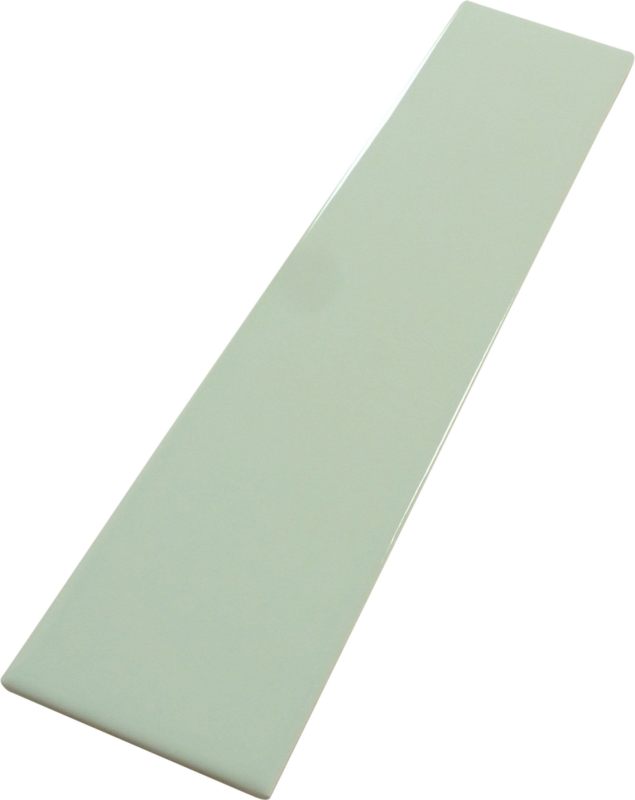 In Collection Plain Mint Green 3" x 12" Glossy Ceramic Subway Tile Euro Glass