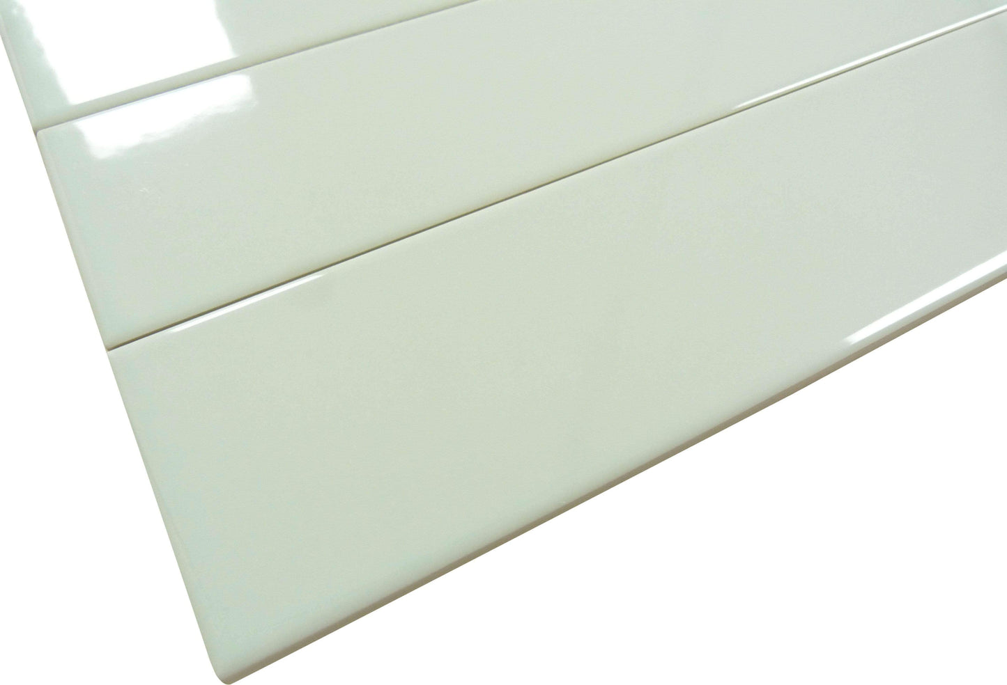 In Collection Plain Mint Green 3" x 12" Glossy Ceramic Subway Tile Euro Glass