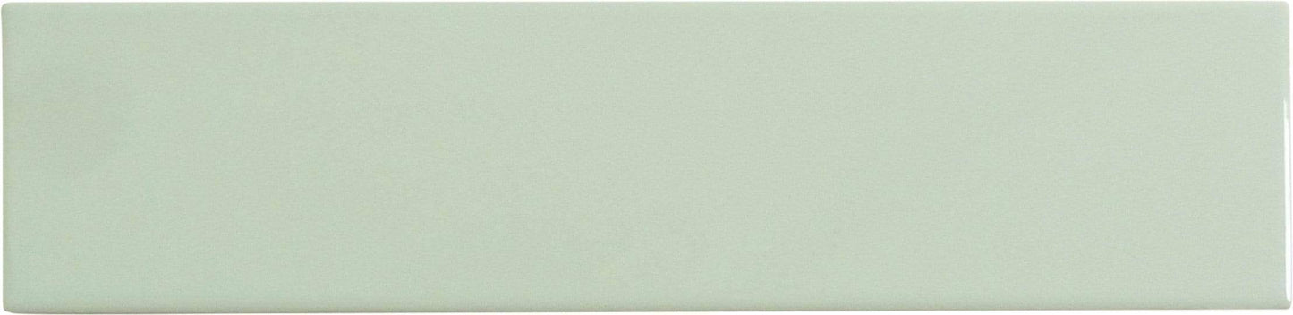 In Collection Plain Mint Green 3" x 12" Glossy Ceramic Subway Tile Euro Glass