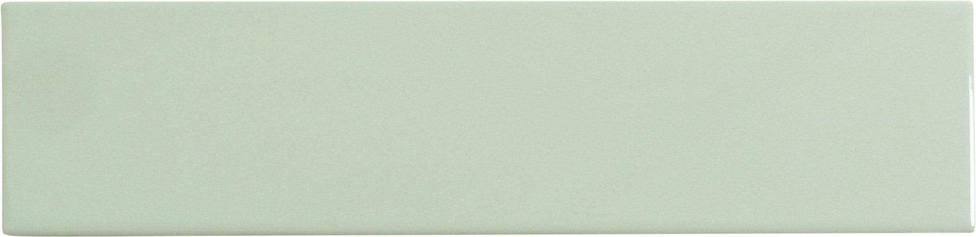 In Collection Plain Mint Green 3" x 12" Glossy Ceramic Subway Tile Euro Glass