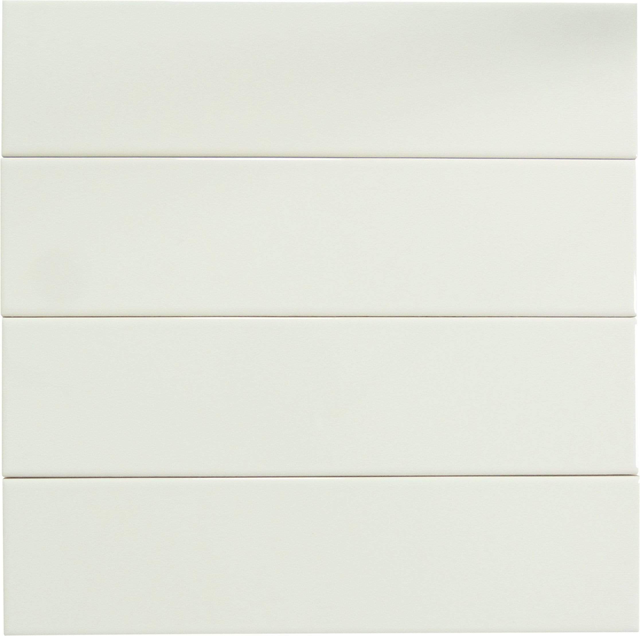 In Collection Plain White 3" x 12" Glossy Ceramic Subway Tile Euro Glass