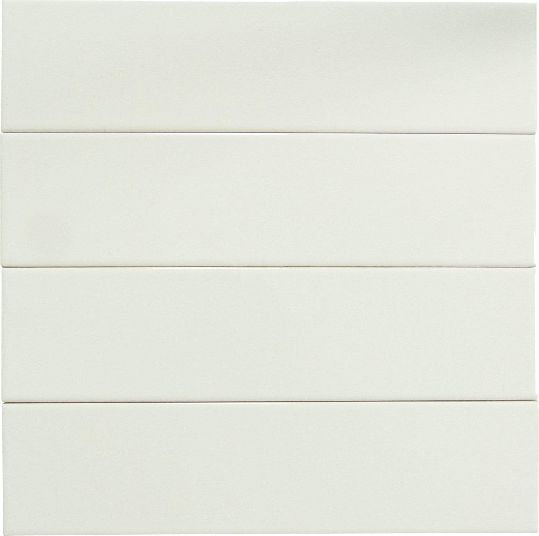 In Collection Plain White 3" x 12" Glossy Ceramic Subway Tile Euro Glass