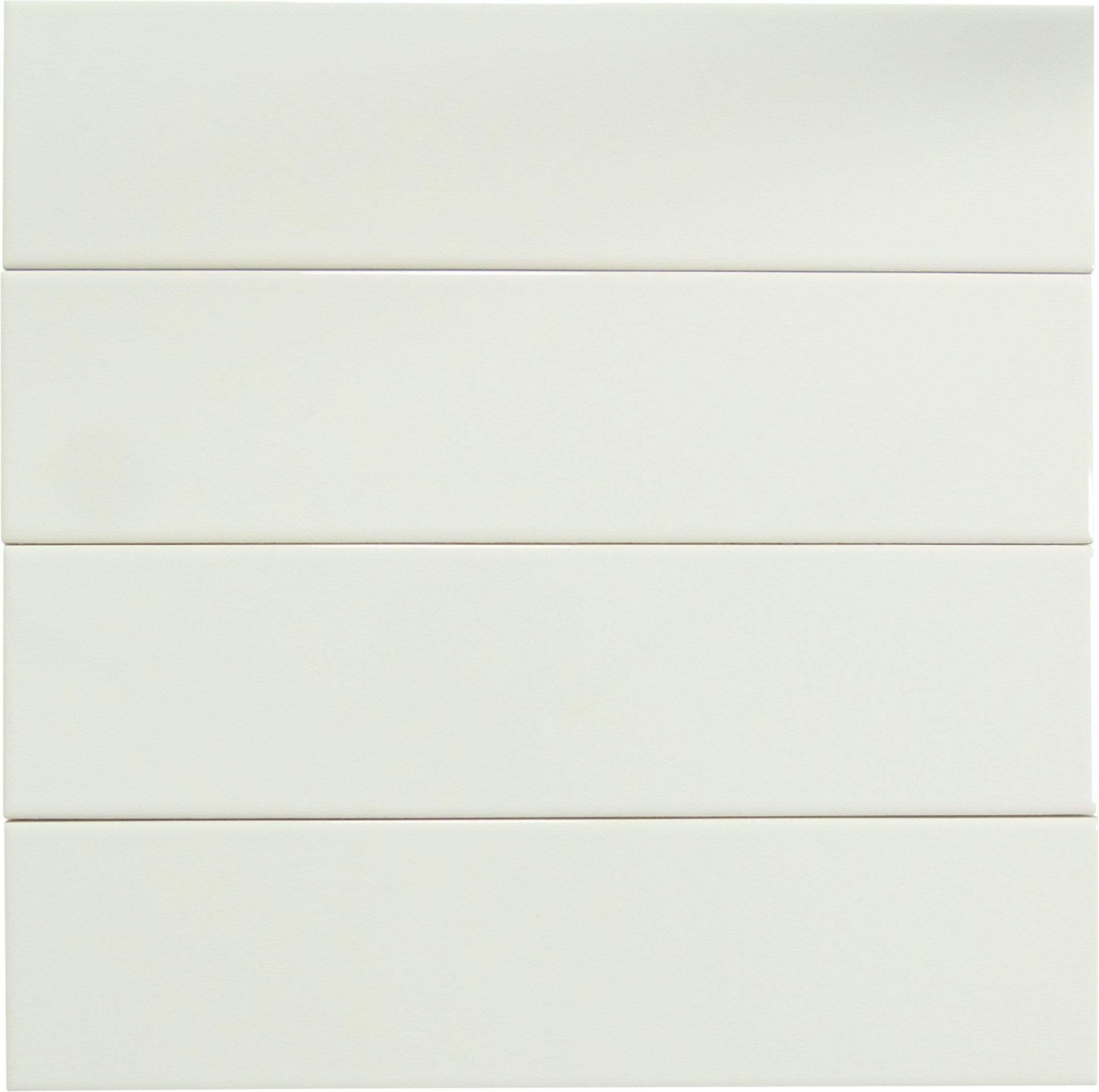 In Collection Plain White 3" x 12" Glossy Ceramic Subway Tile Euro Glass