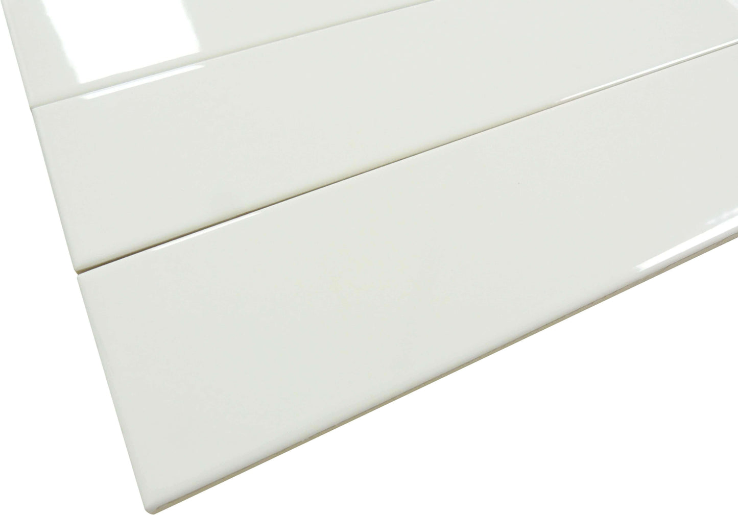 In Collection Plain White 3" x 12" Glossy Ceramic Subway Tile Euro Glass