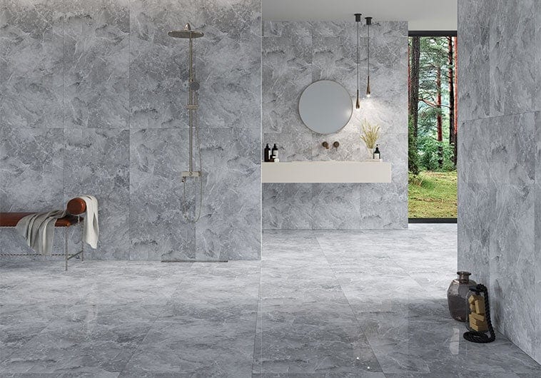 Armany Grey 24x48 Polished Porcelain Tile Euro Glass