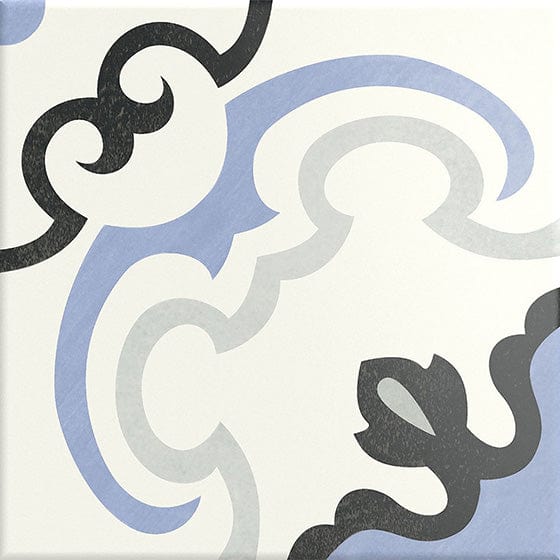 Florencial Graceful Tino Blue 8x8 Matte Porcelain Tile Euro Glass