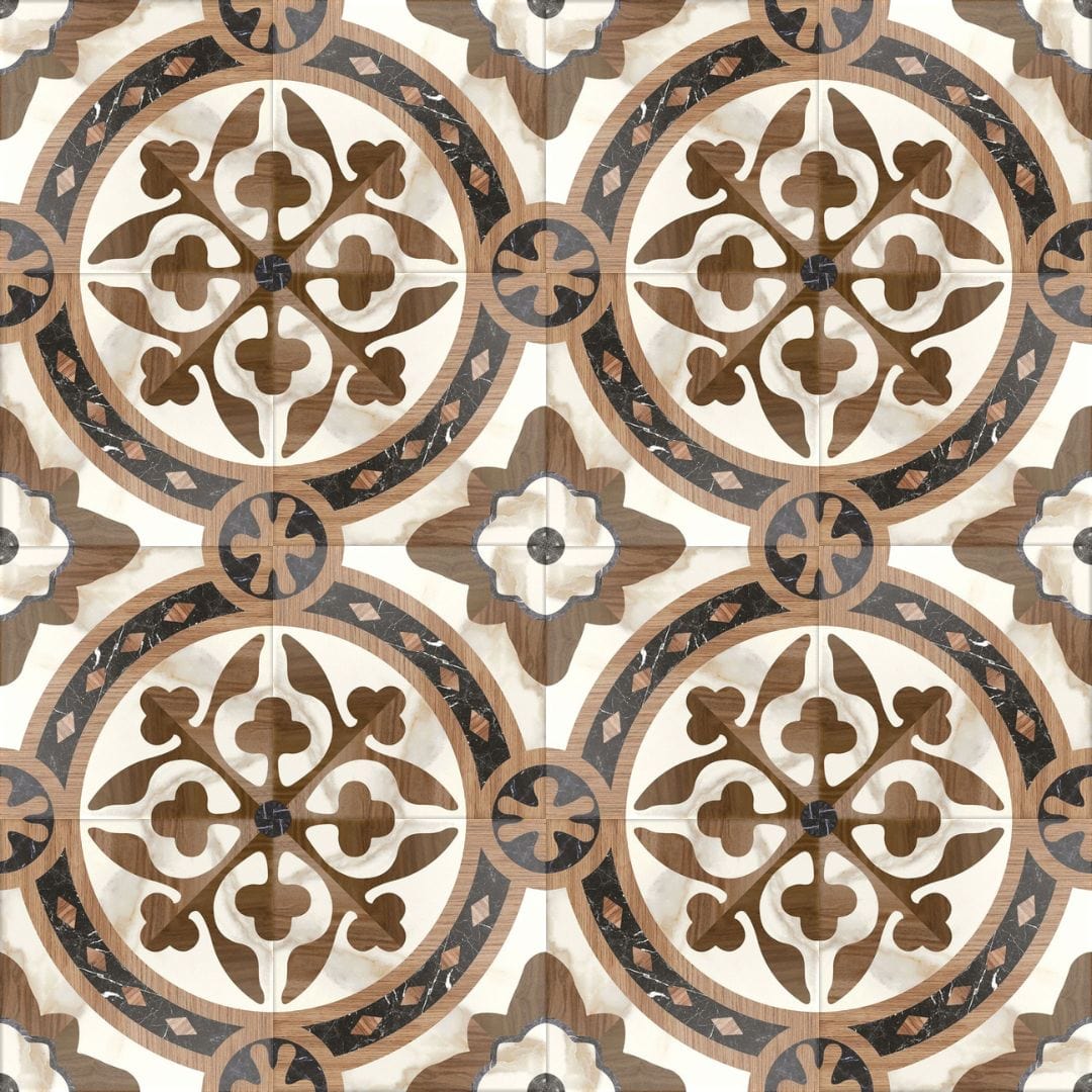 Florencial II Prato Brown 8x8 Matte Porcelain Tile Euro Glass