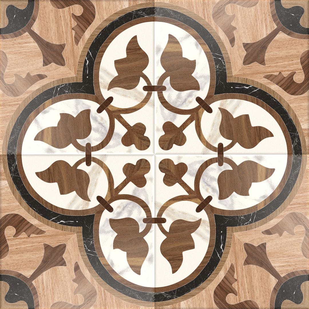 Florencial Lucca Glory Brown 8x8 Matte Porcelain Tile Euro Glass