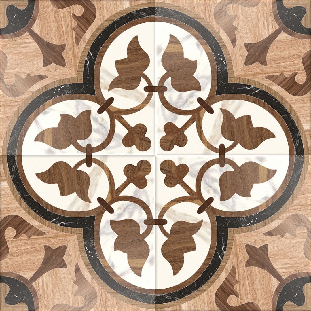Florencial Lucca Glory Brown 8x8 Matte Porcelain Tile Euro Glass