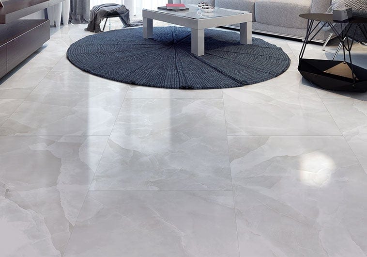 Onyx White 24x48 Polished Porcelain Tile Euro Glass