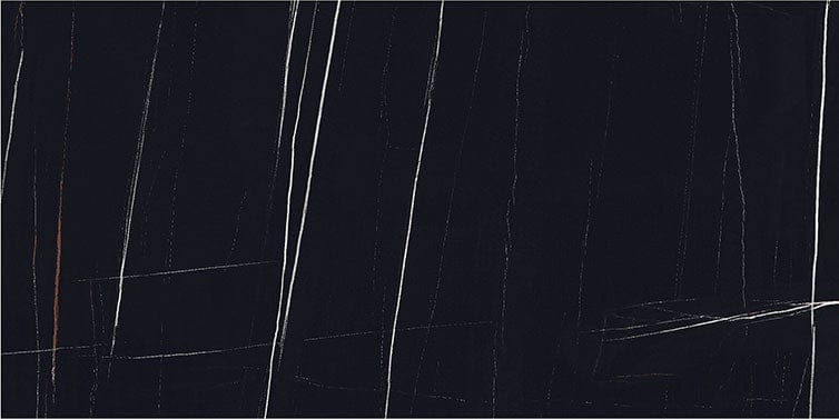 Sahara Noir Black 24x48 Polished Porcelain Tile Euro Glass