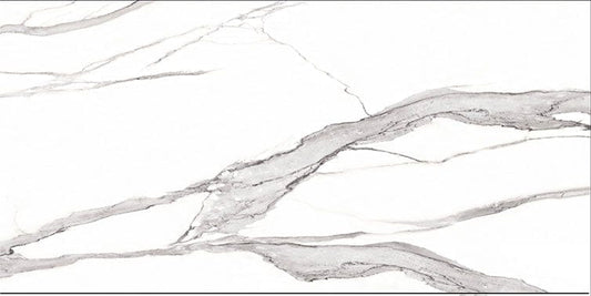 Statuario Imperiale White 24x48 Polished Porcelain Tile Euro Glass