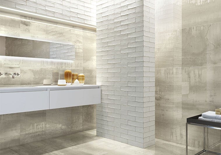 Steel Gold 24x48 Polished Porcelain Tile Euro Glass