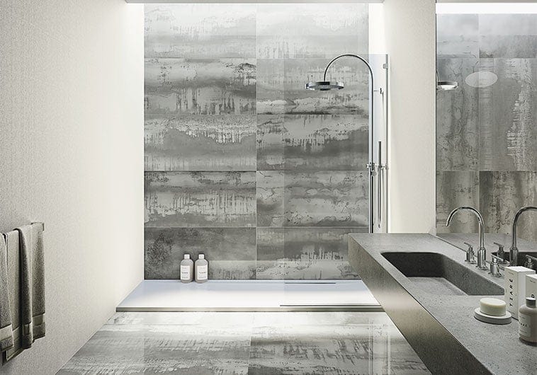 Steel Grey 24x48 Polished Porcelain Tile Euro Glass