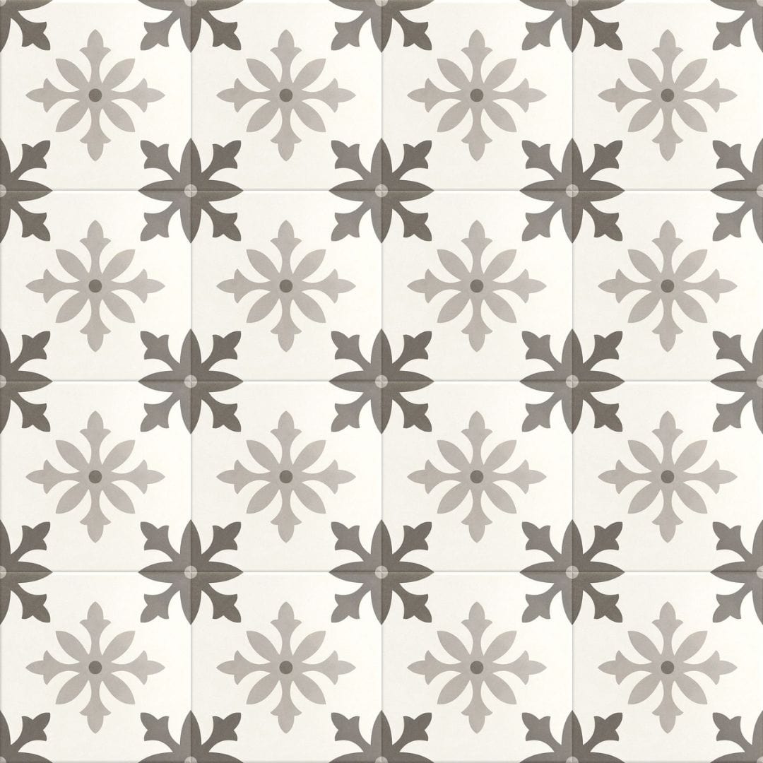 Florencial Sutori Flora Brown 8x8 Matte Porcelain Tile Euro Glass