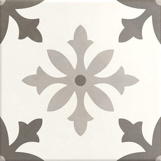 Florencial Sutori Flora Brown 8x8 Matte Porcelain Tile Euro Glass