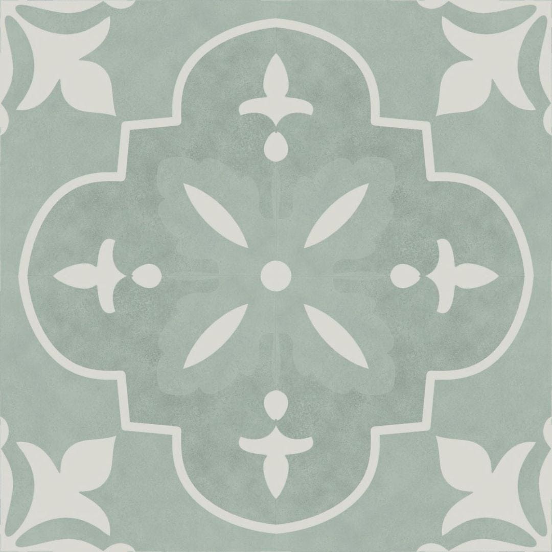 Vincenzia Royale Medici Green 6x6 Matte Porcelain Tile Euro Glass