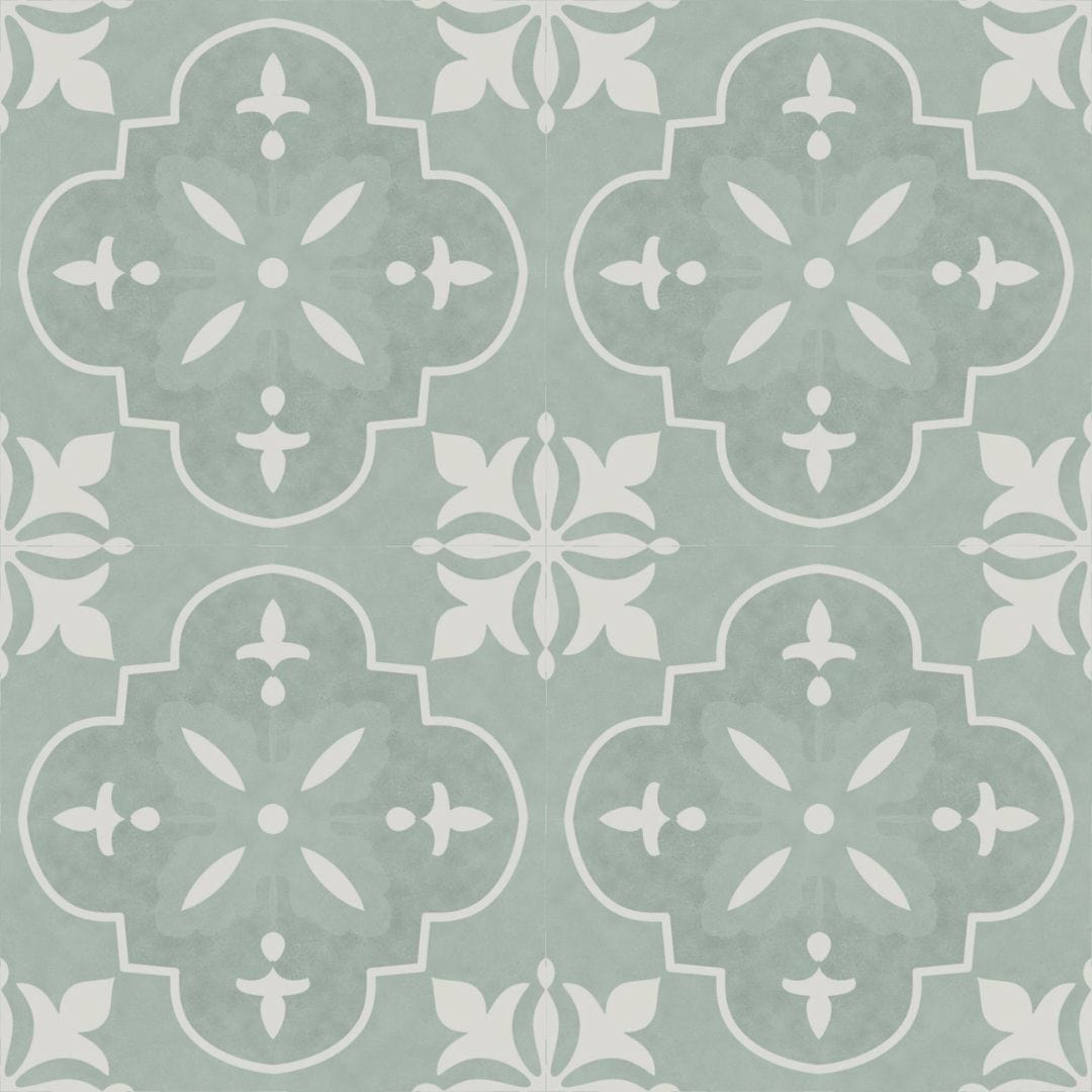 Vincenzia Royale Medici Green 6x6 Matte Porcelain Tile Euro Glass
