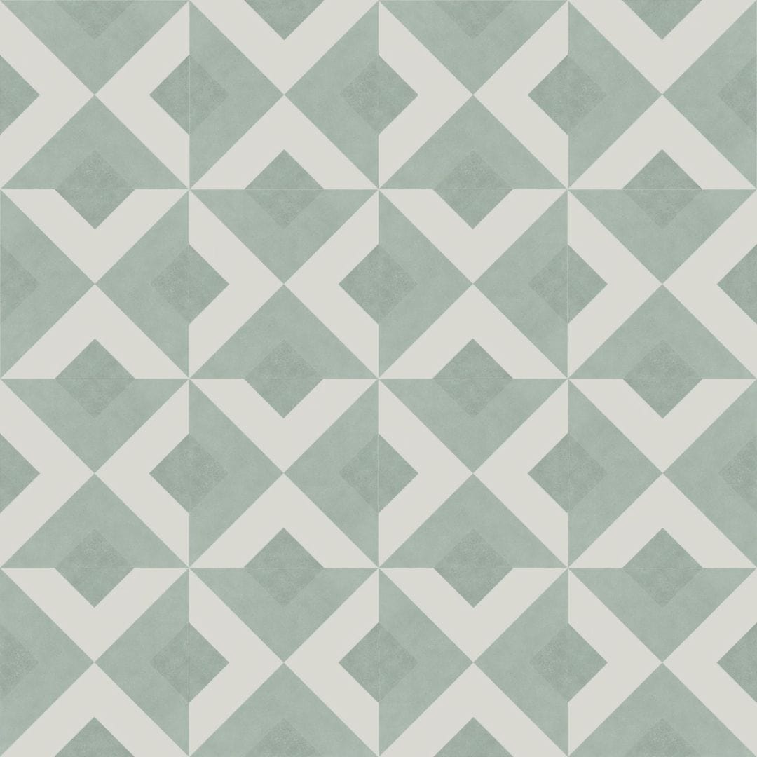 Vincenzia Royale Viviano Green 6x6 Matte Porcelain Tile Euro Glass