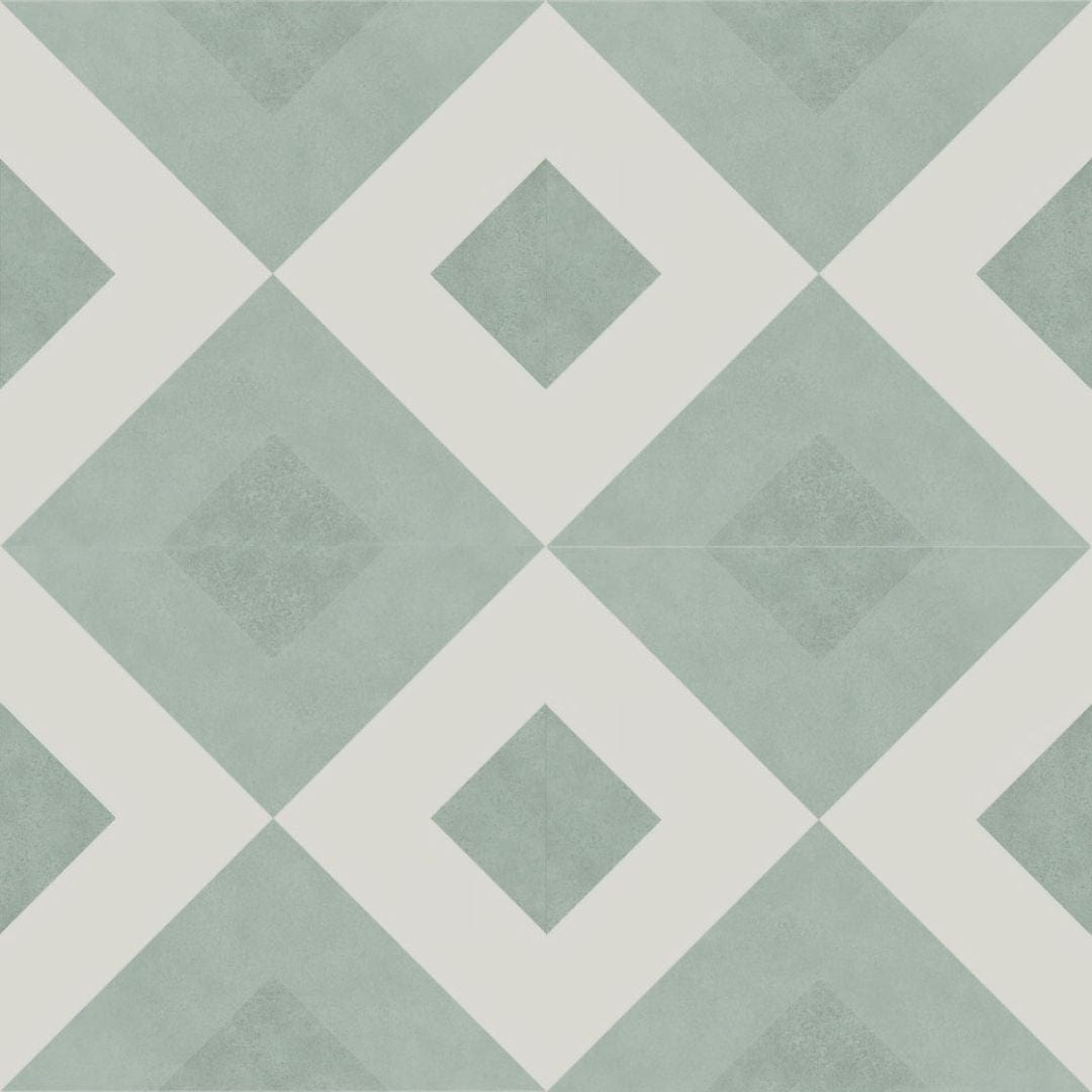 Vincenzia Royale Viviano Green 6x6 Matte Porcelain Tile Euro Glass
