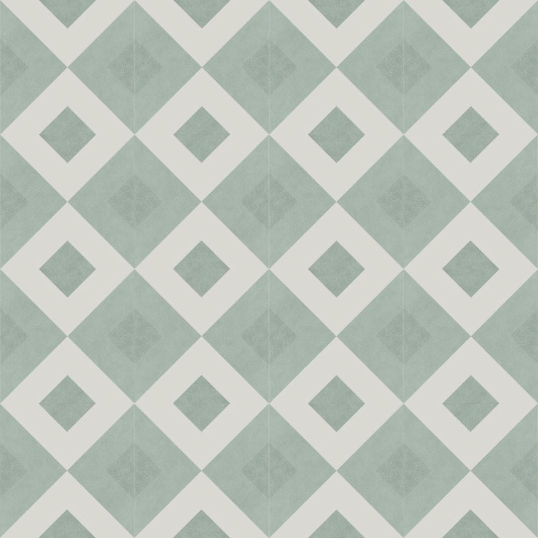 Vincenzia Royale Viviano Green 6x6 Matte Porcelain Tile Euro Glass
