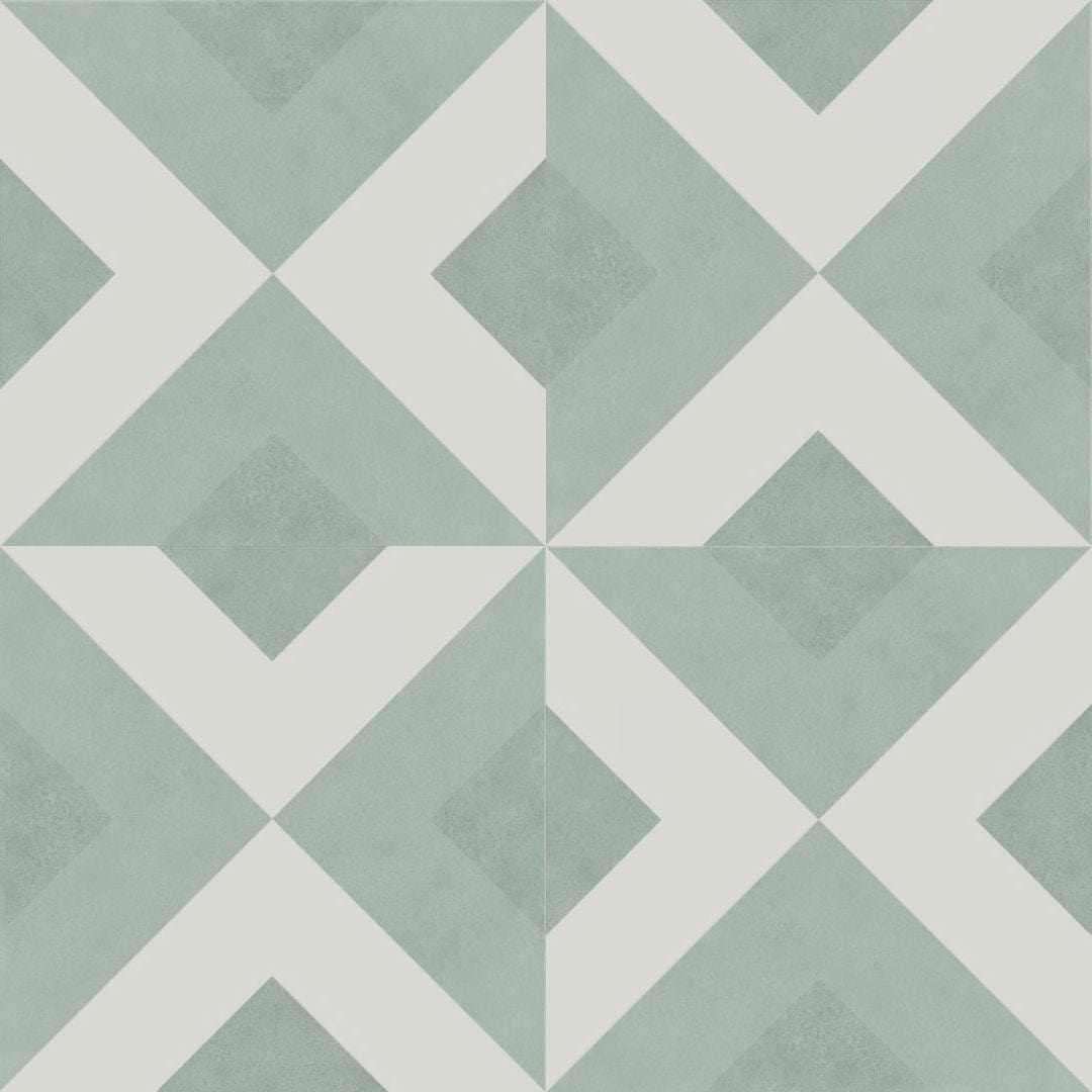 Vincenzia Royale Viviano Green 6x6 Matte Porcelain Tile Euro Glass
