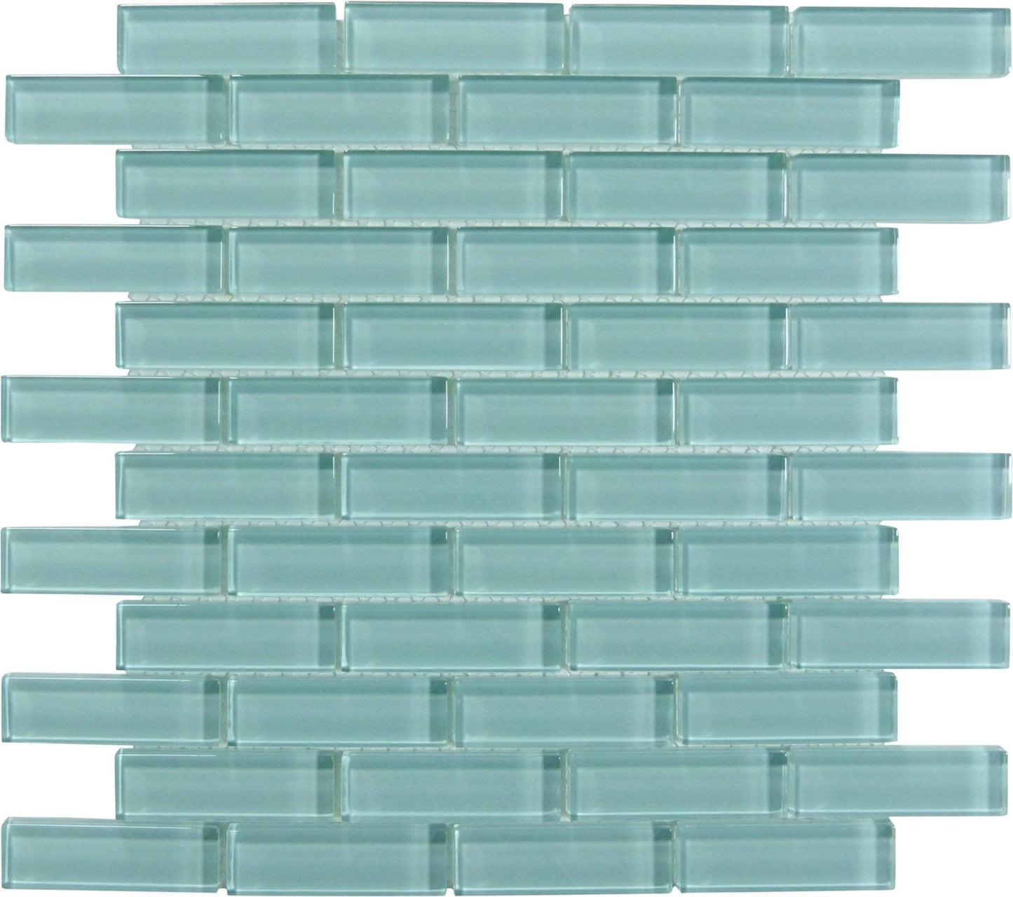 Soft Mint Green 1'' x 3'' Glossy Glass Tile Euro Glass