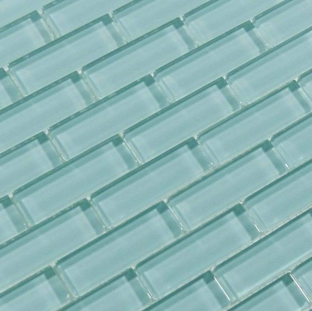 Soft Mint Green 1'' x 3'' Glossy Glass Tile Euro Glass