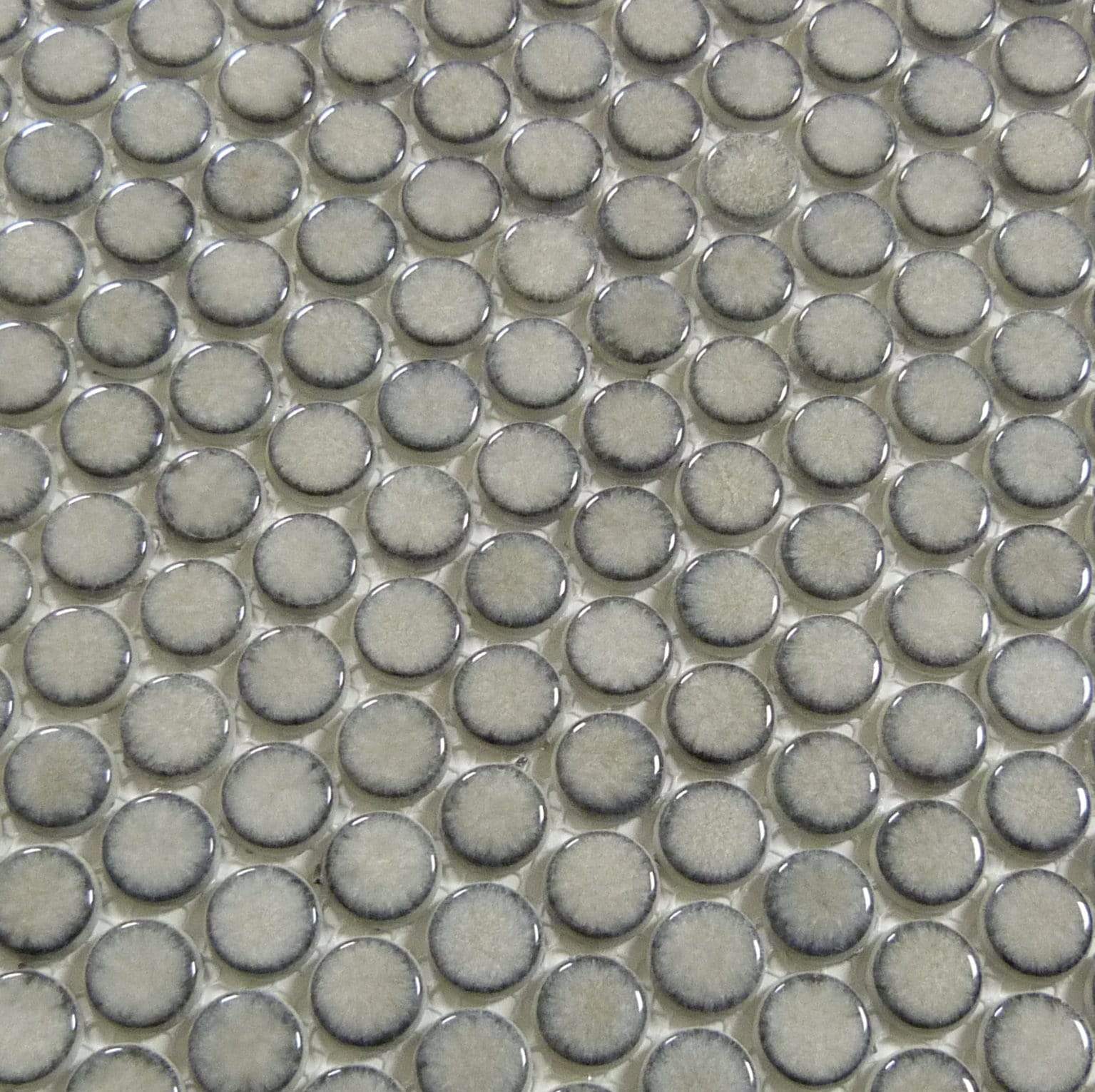 Greenwich Downtown Fervor Grey Penny Round Recycled Glossy Glass Pool Tile Euro Glass