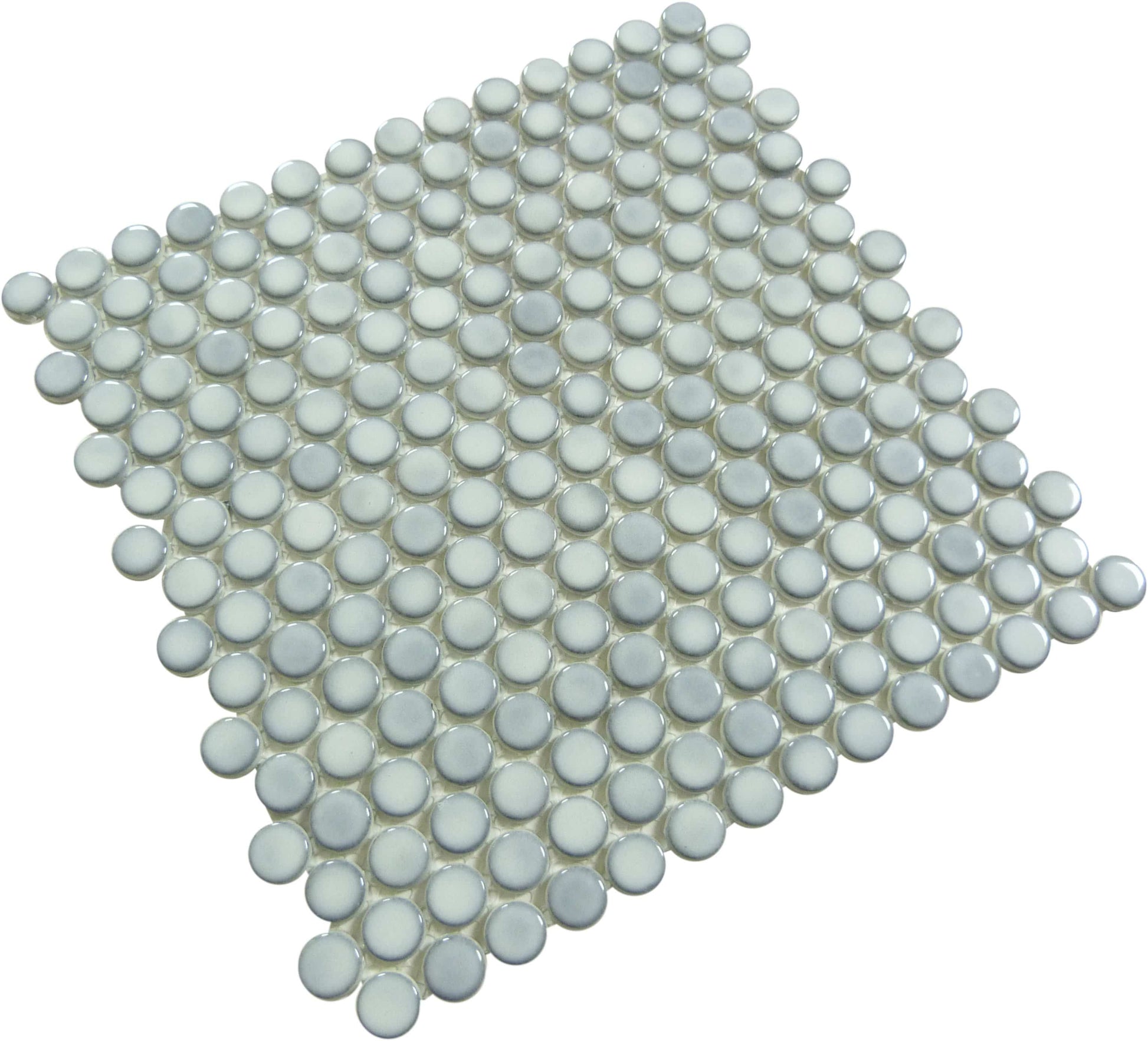 Greenwich Urbanite Grey Penny Round Recycled Glossy Glass Pool Tile Euro Glass