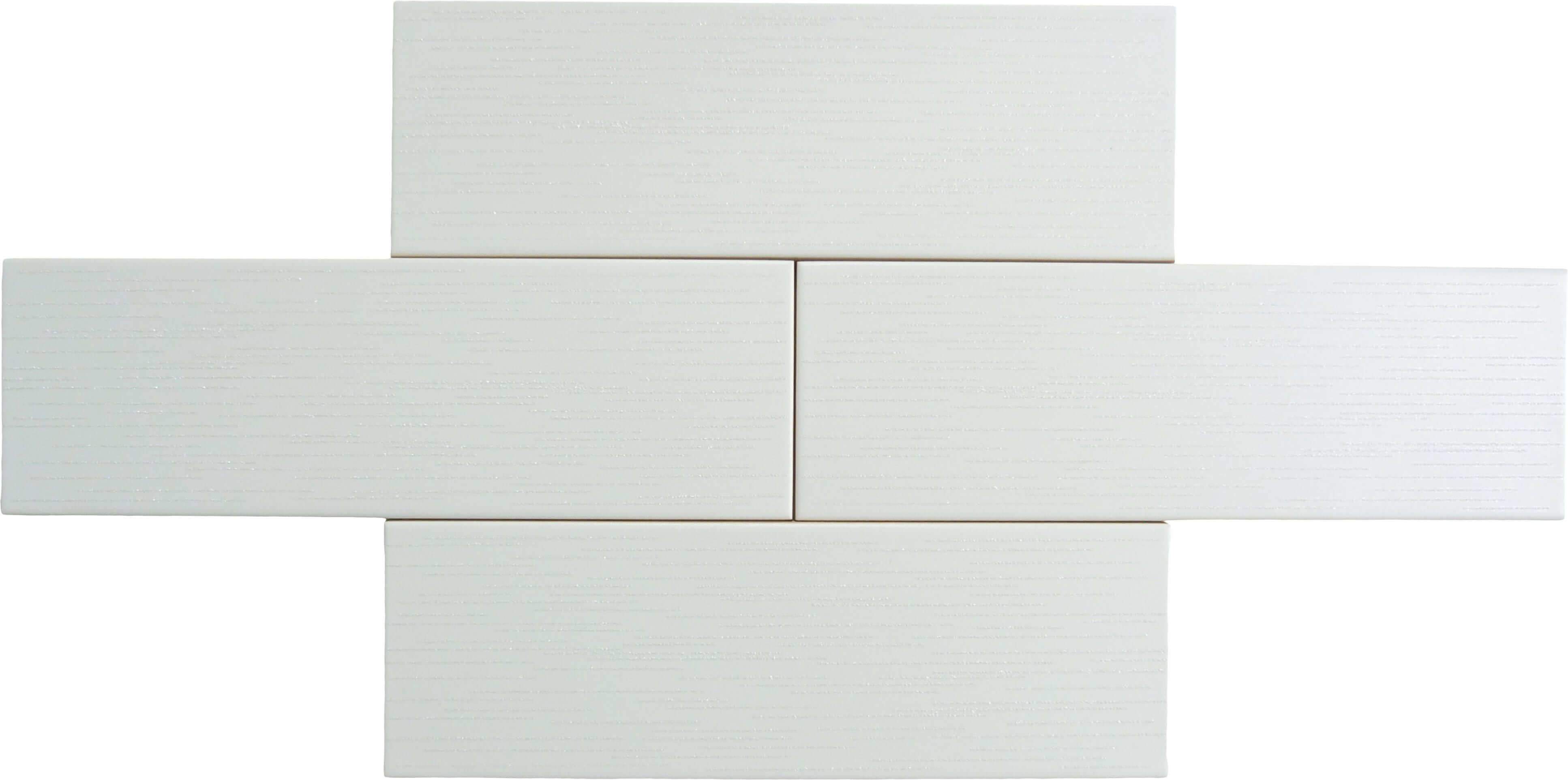 Horizons Blurred Showers White 3'' x 9" Matte Ceramic Subway Tile Euro Glass