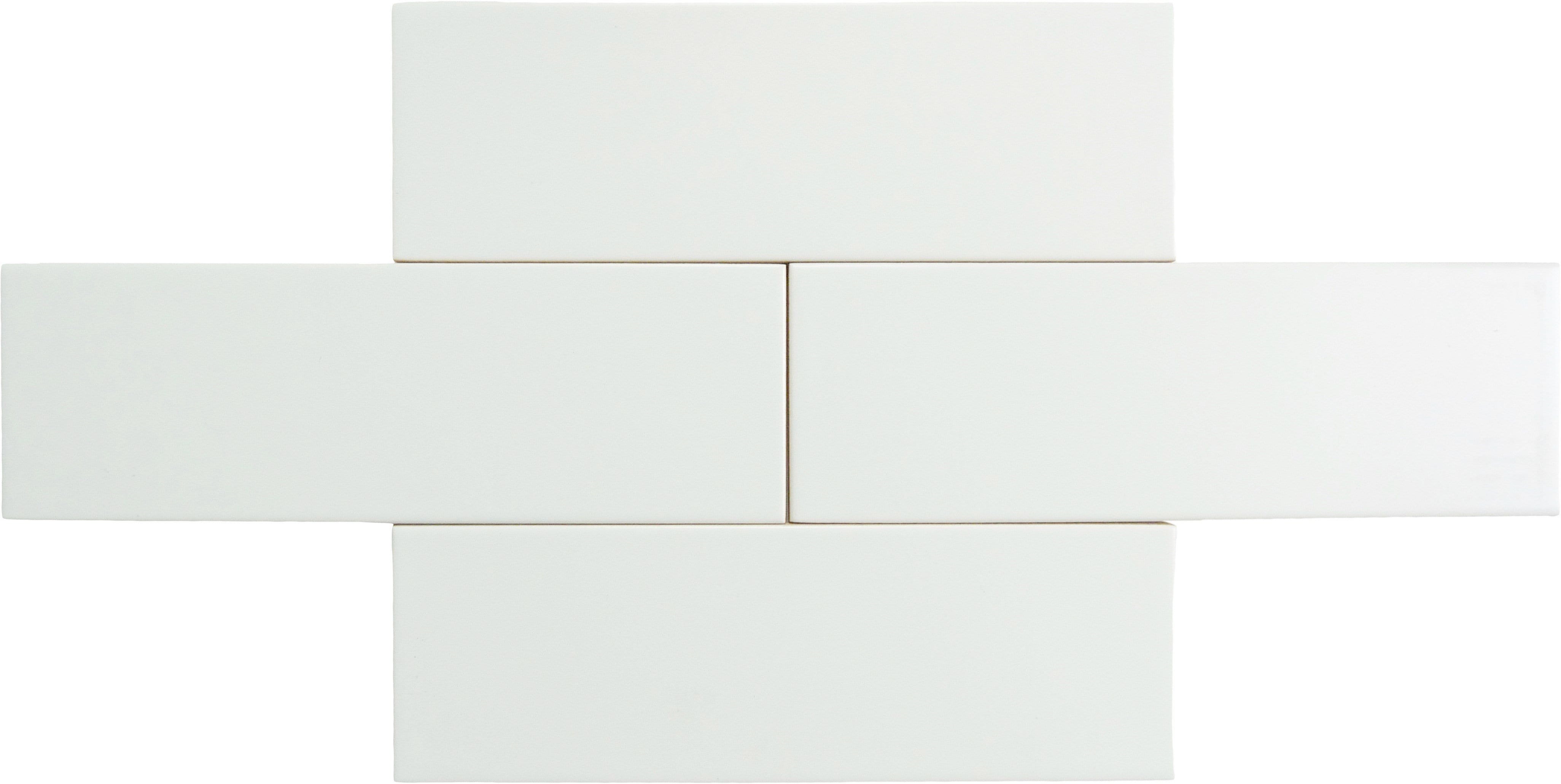 Horizons Tranquil Distance White 3'' x 9" Matte Ceramic Subway Tile Euro Glass