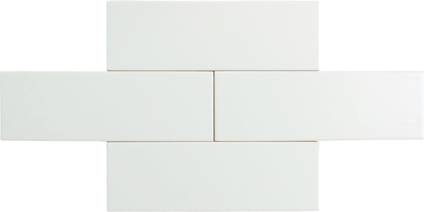 Horizons Tranquil Distance White 3'' x 9" Matte Ceramic Subway Tile Euro Glass