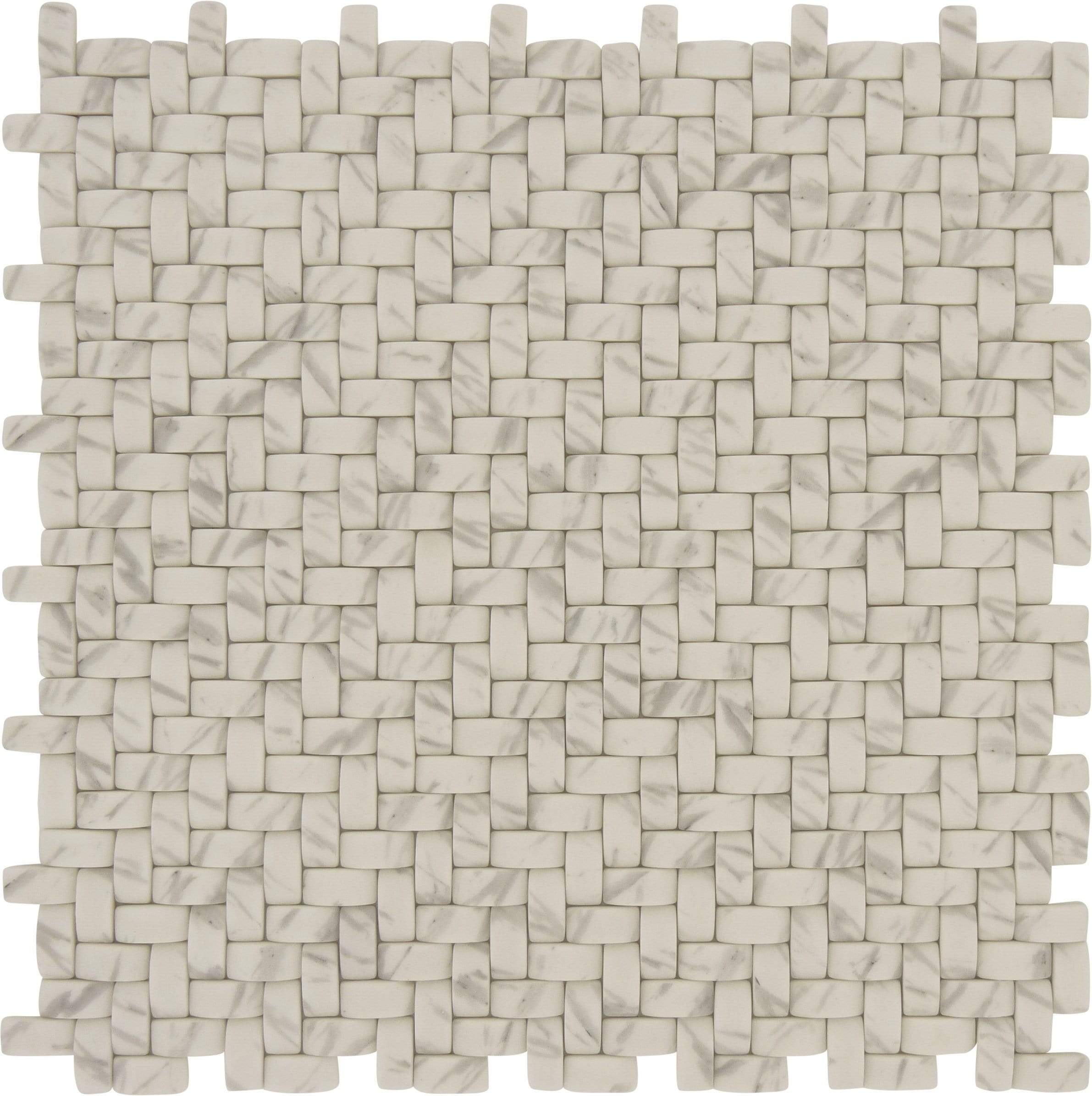 Inca Basket White Basket Weave Matte Glass Tile Euro Glass