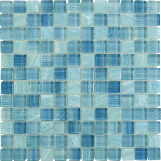 Inkline Waterman Well Aqua 1" x 1" Glossy Glass Tile Euro Glass