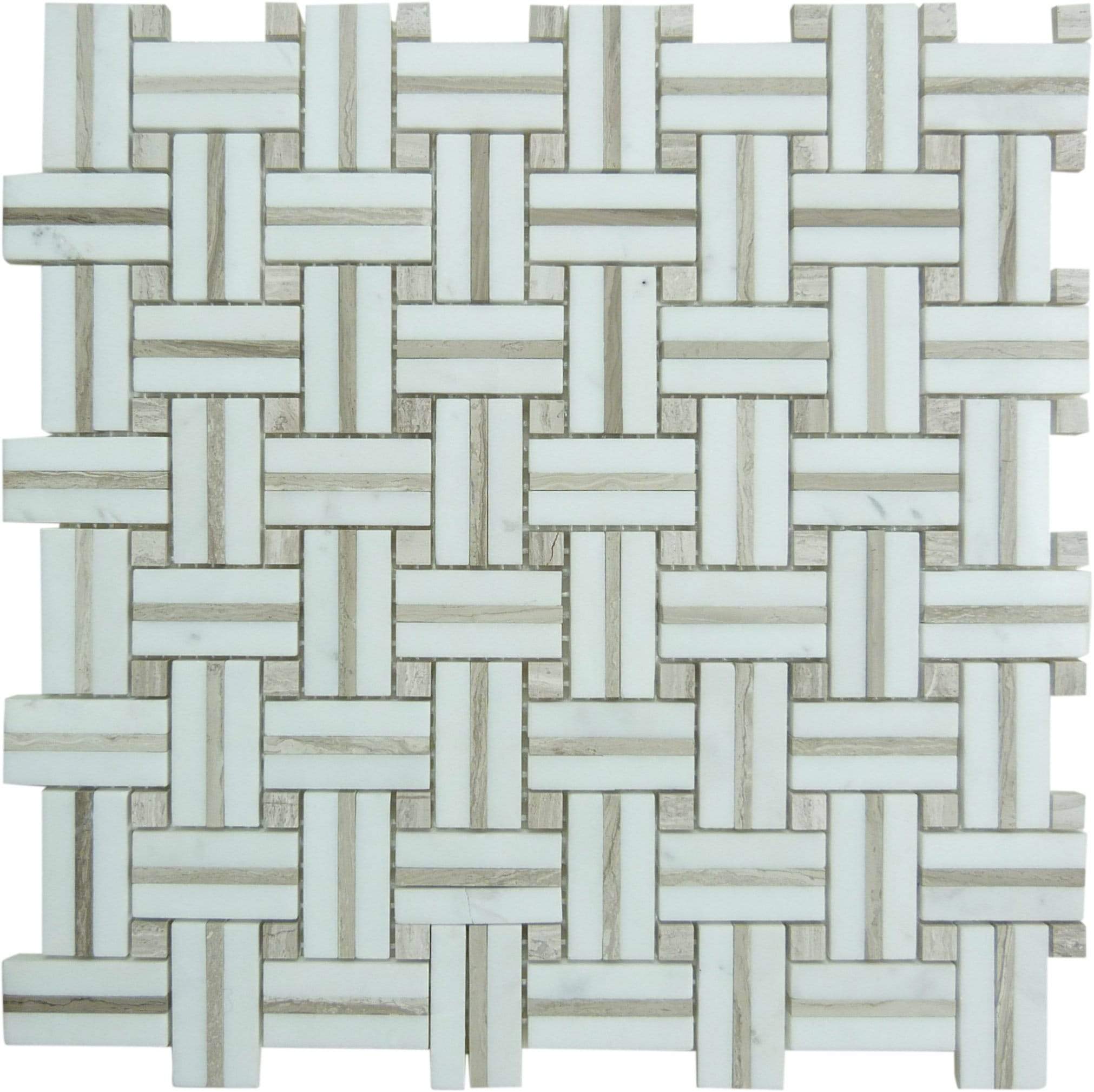 Kalahari Dunes Basket Weave Polished Stone Tile Euro Glass