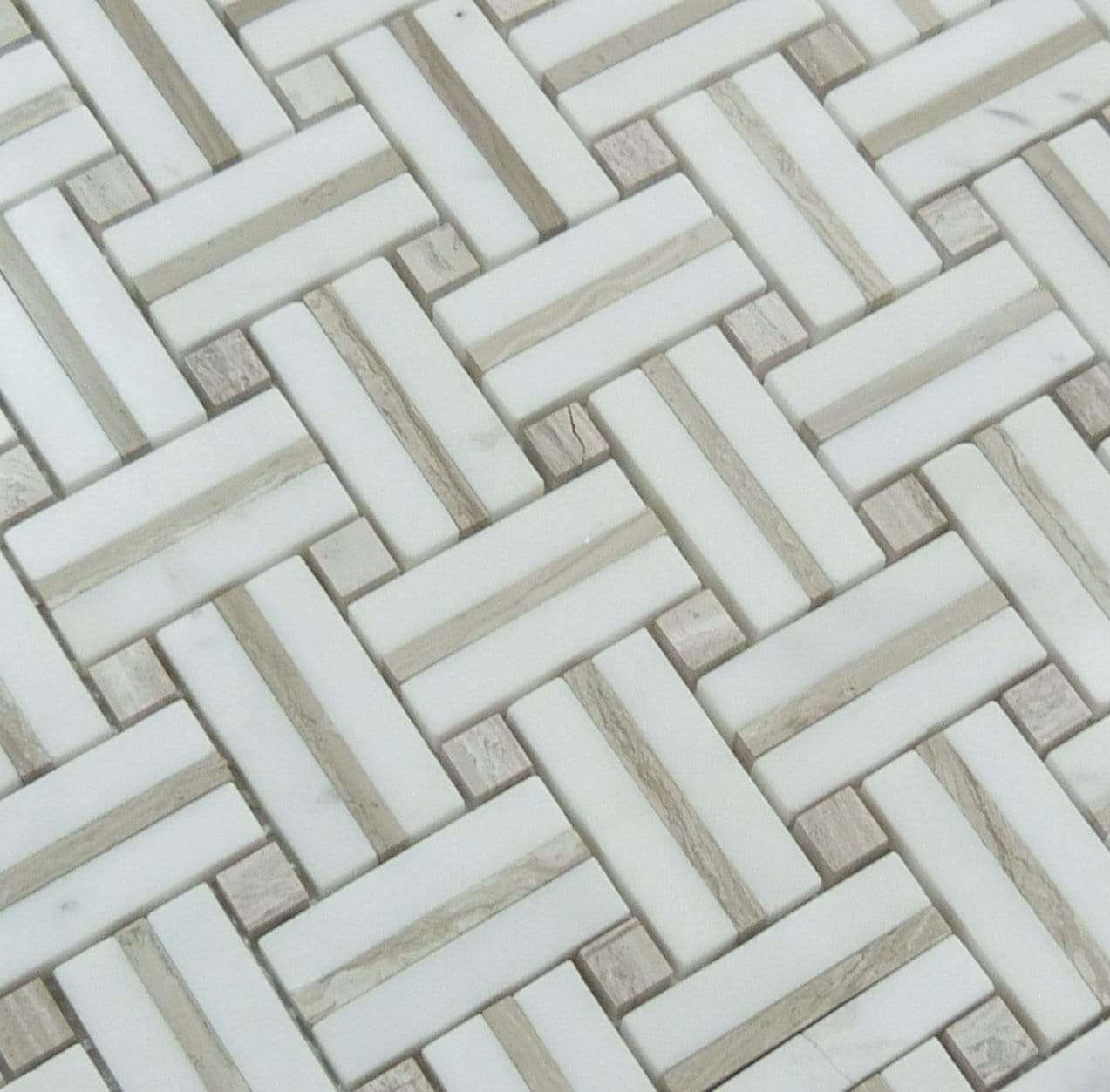 Kalahari Dunes Basket Weave Polished Stone Tile Euro Glass