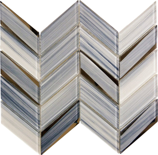 Kohala Oahu Blue Chevron Glass Tile Euro Glass