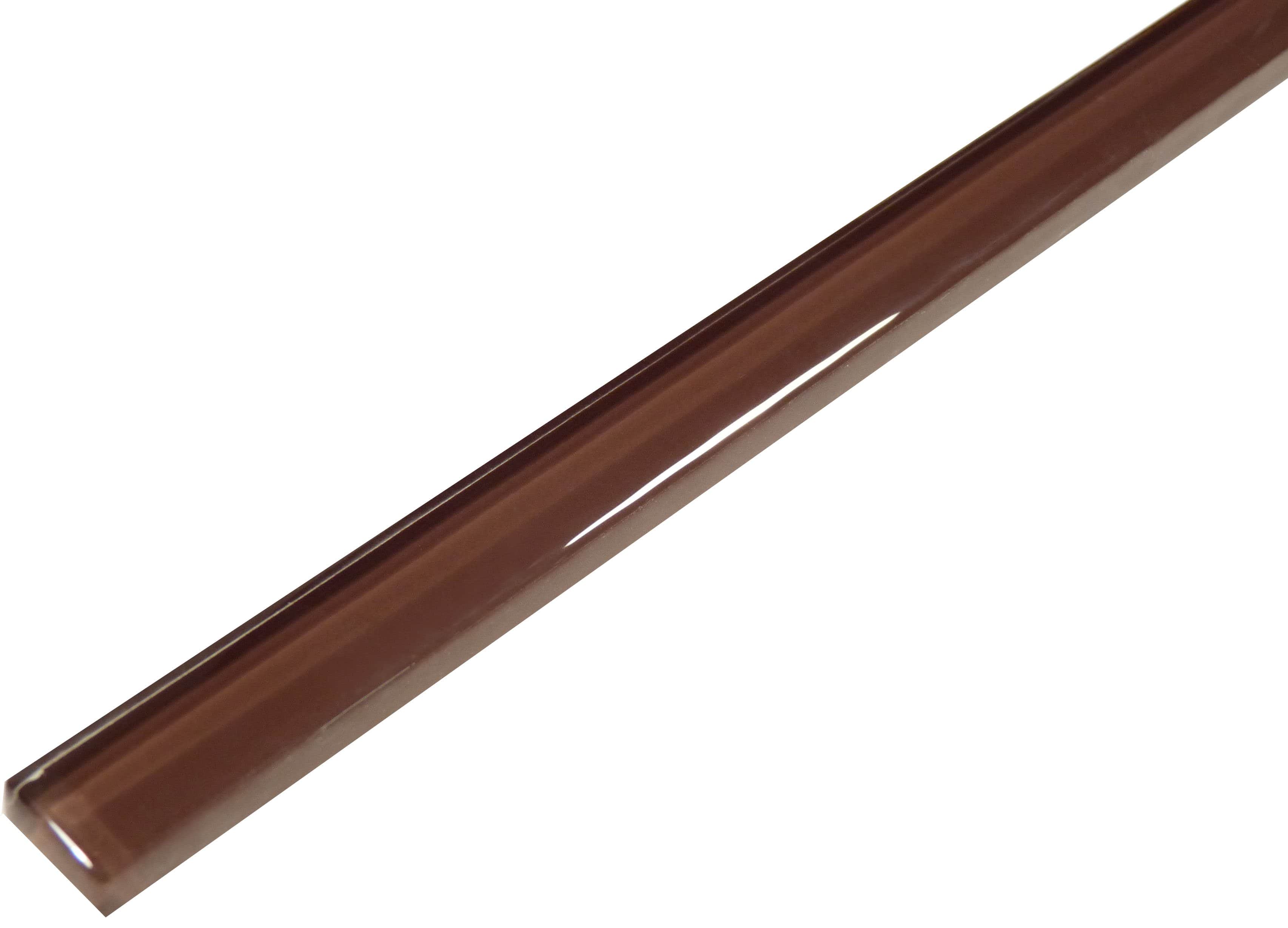 Light Chocolate Brown 5/8" x 12" Glossy Glass Liner Euro Glass