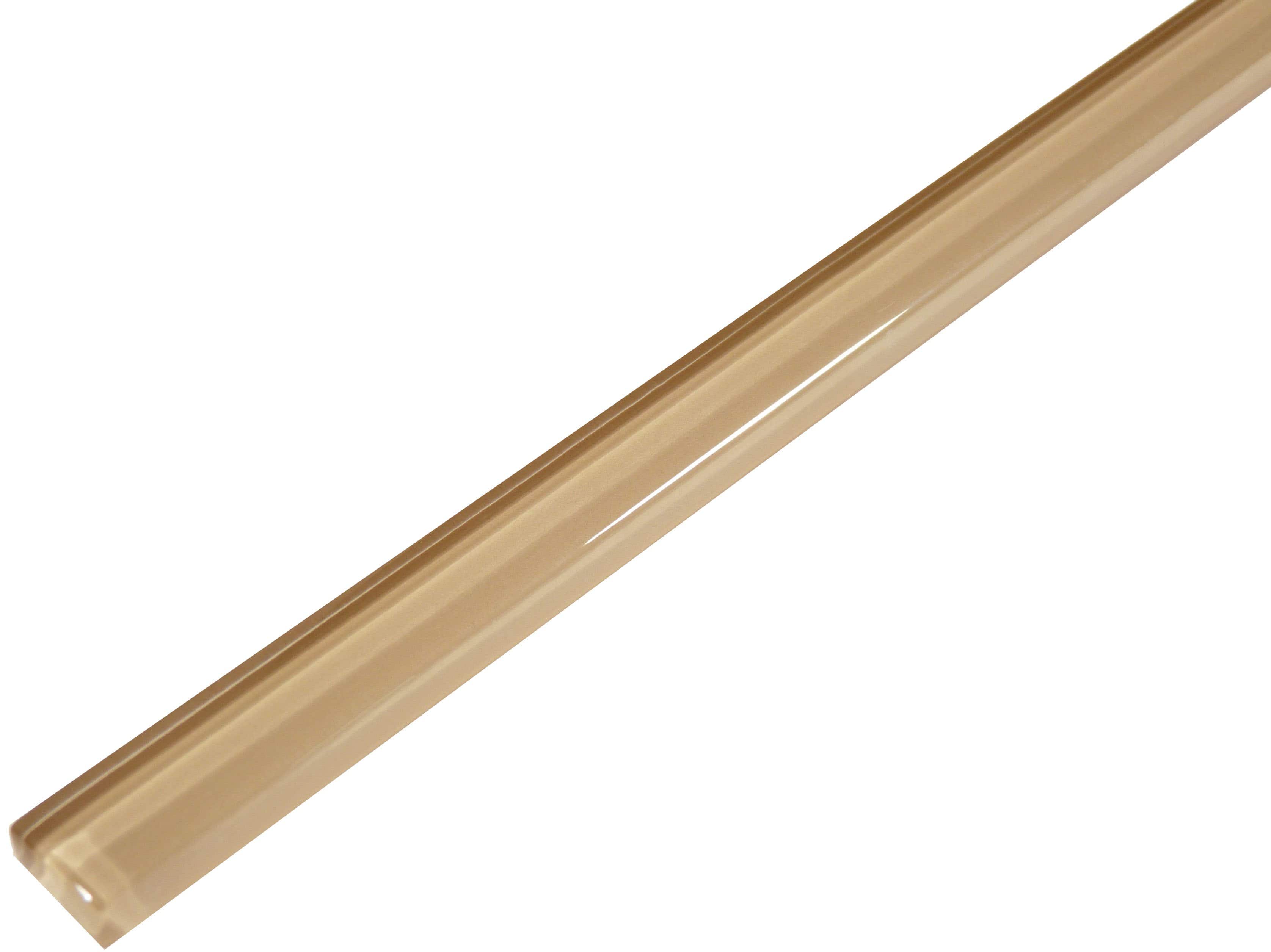 Tan Beige 5/8" x 12" Glossy Glass Liner Euro Glass