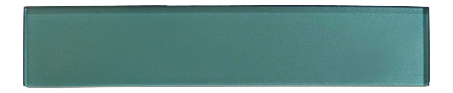 Lustrous Aquastone Aqua 3" x 14" Shimmer Glossy Glass Subway Tile Euro Glass