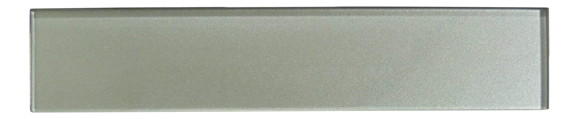 Lustrous Grand Hazel Grey 3" x 14" Shimmer Glossy Glass Subway Tile Euro Glass